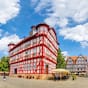 Der Markt von Melsungen: Die hessische Kleinstadt hat eine Altstadt mit beeindruckendem Fachwerk.